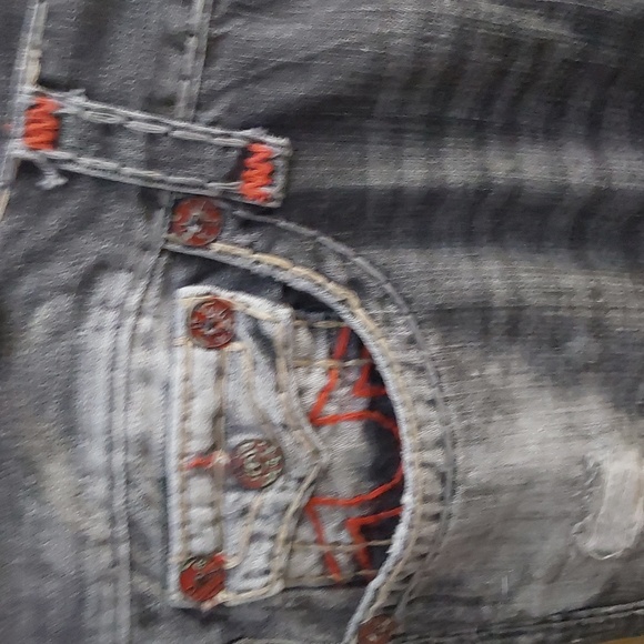 TRUE RELIGION RICKY RELAXED STRAIGHT JEANS SIZE 36 X 28 1/2 INSEAM FADED BLUE,RE - Picture 2 of 9